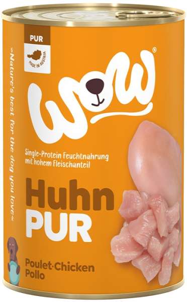 WOW PUR | Single Protein | mit Huhn | 6x 400g Hundefutter
