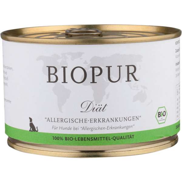 BIOPUR Dog für Allergische Erkrankungen | mit Bio Schaf, Reis &amp; Karotten | 6x400g Hundefutter