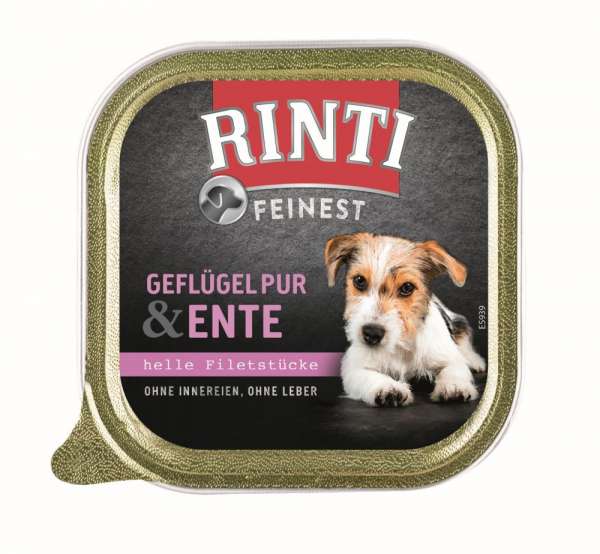 Rinti Feinest | Geflügel Pur &amp; Ente | 11x150g Hundefutter