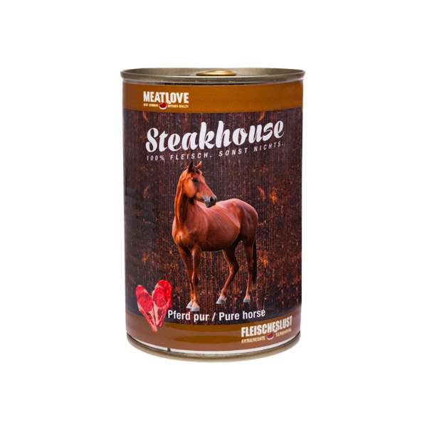 Fleischeslust Steakhouse | mit Pferd Pur | 6 Dosen Hundenassfutter