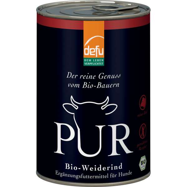 Defu Bio-Weiderind PUR | 6x Ergänzungsfutter für Hunde