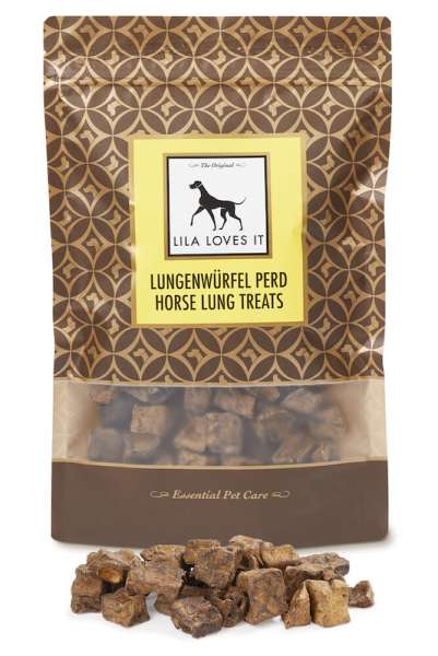 LILA LOVES IT Lungenwürfel | mit Pferd | 200 g Hundesnacks
