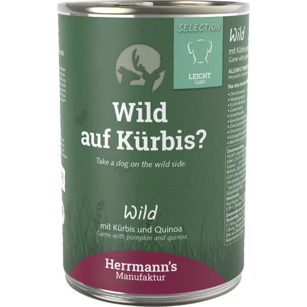 Herrmanns Select Leichte Kost | mit Wild, Kürbis &amp; Quinoa | Glutenfreies Hundefutter