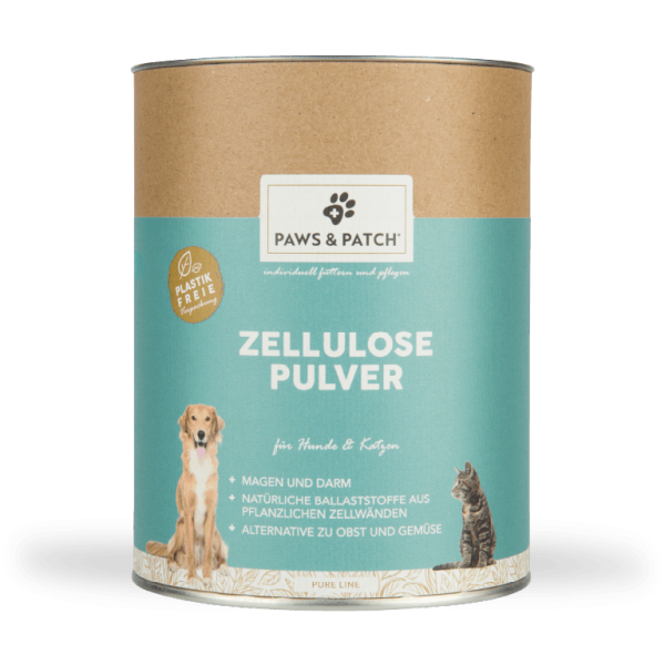 Paws &amp; Patch Zellulose Pulver | für Hunde &amp; Katzen | Nahrungsergänzung