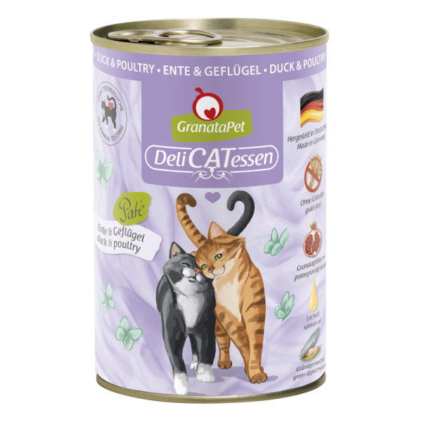 GranataPet Cat Delicatessen | mit Ente &amp; Geflügel | 6 Dosen Katzennassfutter