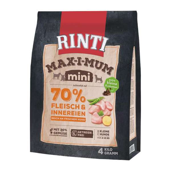 Rinti Max-i-Mum MINI Adult | mit Huhn | 4 kg getreidefreies Hundefutter