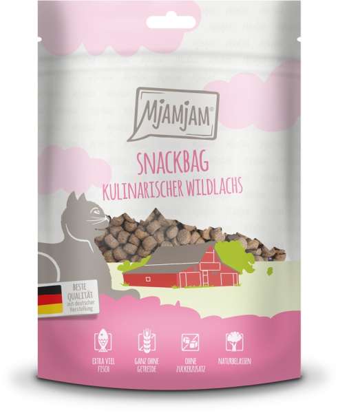 Mjamjam Snackbag | mit Wildlachs | 8x 125 g Katzensnack