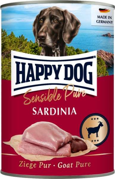 Happy Dog Sardinia | Ziege Pur | 6x 400g Hundefutter