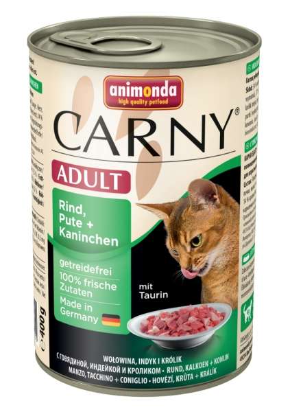 Animonda Carny Adult Cat | mit Rind, Pute &amp; Kaninchen | 6x400g