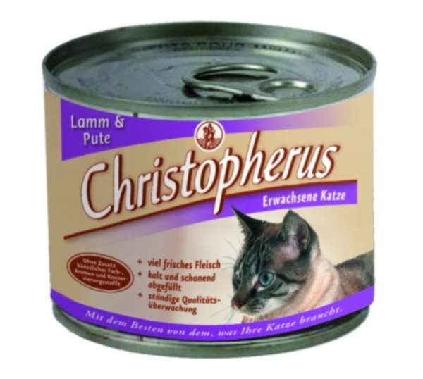 Christopherus Erwachsene Katze, mit Lamm &amp; Pute, 6x200g