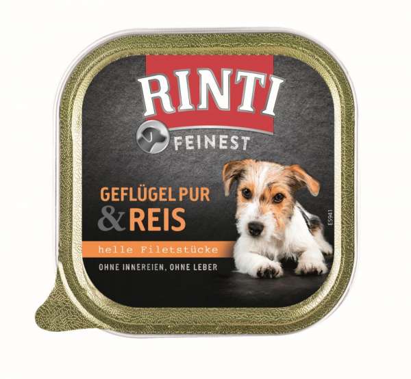Rinti Feinest | Geflügel Pur &amp; Reis | 11x150g Hundefutter