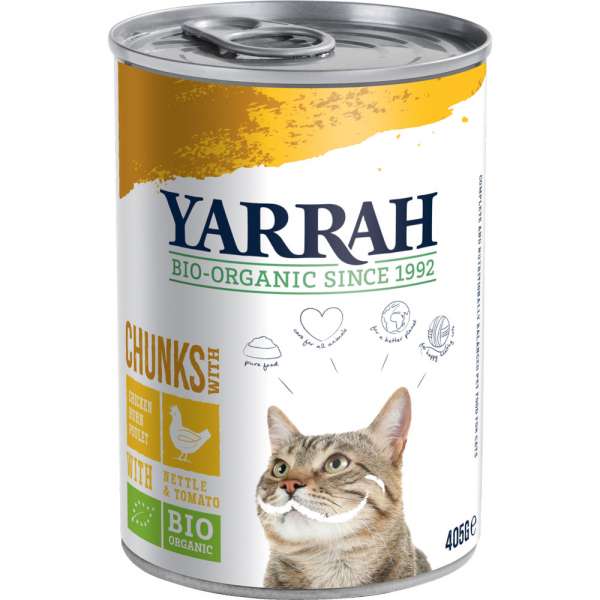 Yarrah Bröckchen | mit Huhn | 6x405g BIO Katzenfutter