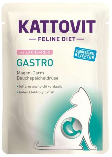 Kattovit Gastro | mit Lachs &amp; Reis | 24x85g Katzenfutter