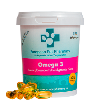 European Pet Pharmacy Omega 3 | 180 Tabletten Ergänzungsfutter für Hunde