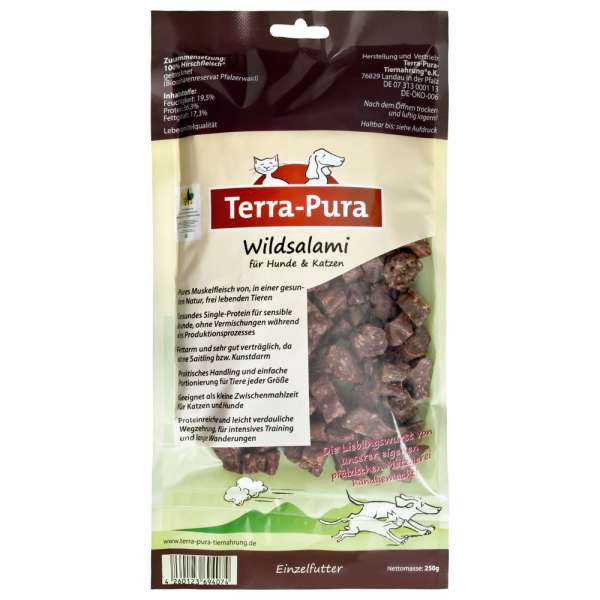 Terra-Pura Wildsalami in Scheiben | Hunde &amp; Katzensnacks
