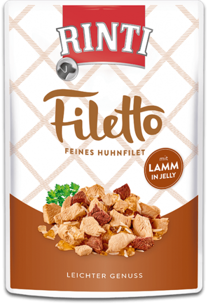 Rinti Filetto Jelly | Huhn und Lamm | 24x100g Hundefutter