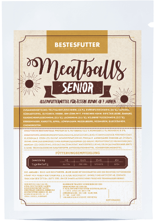 Bestesfutter Meatballs Senior | semi-feucht | getreidefreies Hundefutter