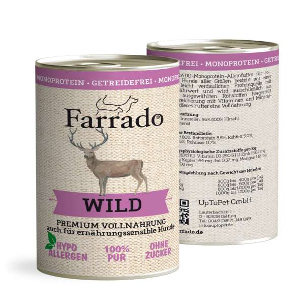Farrado Wild PUR | 6x 400gD getreidefreies Hundefutter