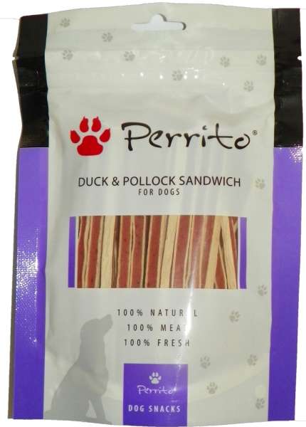 Perrito Hundesnack, Ente &amp; Pollock Sandwich, 100g