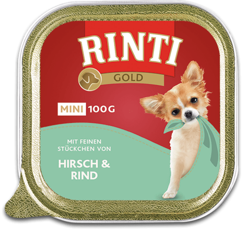 Rinti Gold Mini | mit Hirsch und Rind | 16x100g Hundefutter
