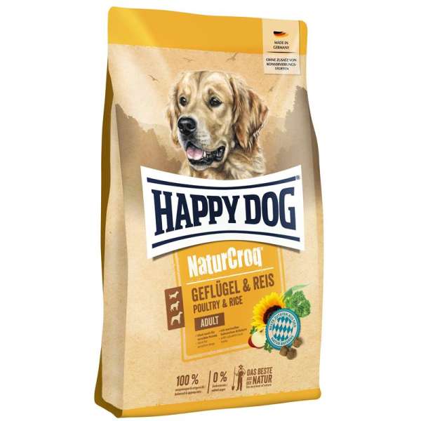HappyDog Natur-Croq | mit Geflügel Pur &amp; Reis
