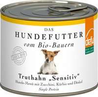 Defu Hundemenü | mit Truthahn, Zucchini, Kürbis &amp; Dinkel | Bio Hundefutter