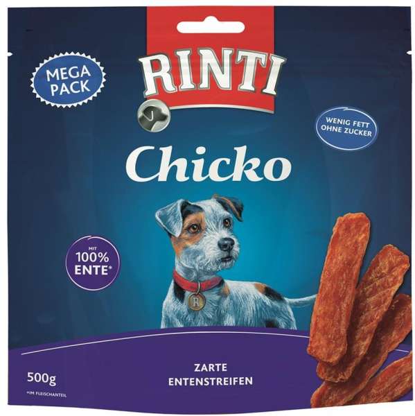 Rinti Extra Chicko | Mega Pack Ente | 500g Hundesnack
