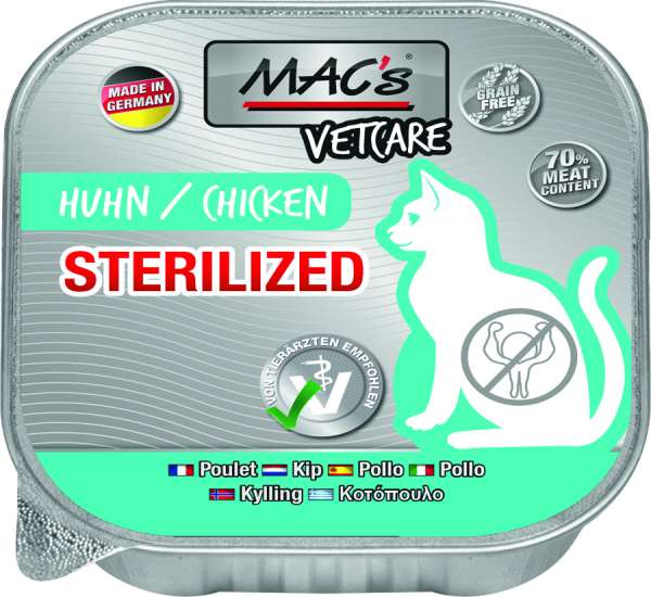 MACs Cat Vetcare | Sterilized | mit Huhn | 16x100g Katzenfutter