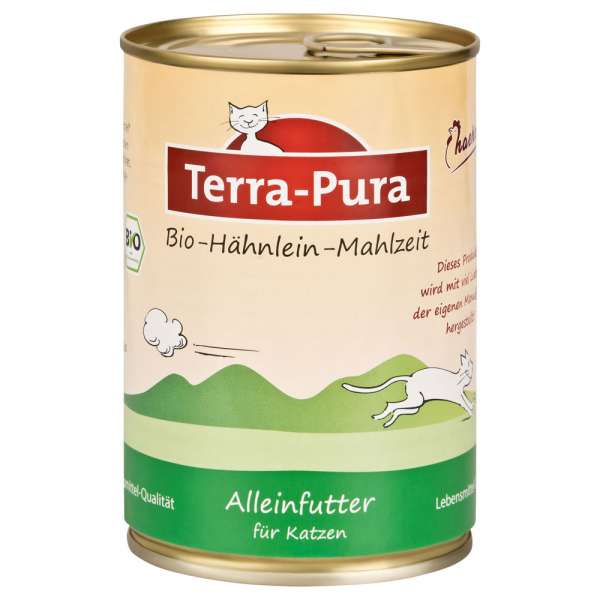 Terra-Pura Cat | Bio-Hähnlein Mahlzeit | Glutenfreies Katzenfutter