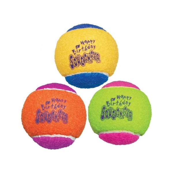 KONG® SqueakAir Birthday Balls | 3er Set | Hundespielzeug