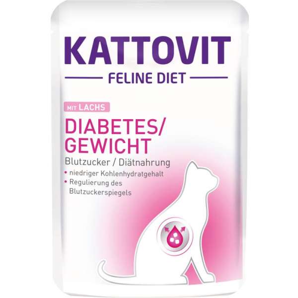 Kattovit Diabetes | mit Lachs | 24x85g Katzenfutter