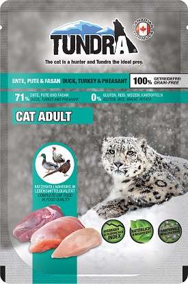 Tundra Cat | mit Ente, Pute &amp; Fasan | 16x 85 g Pouch Katzenfutter
