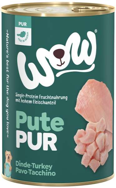 WOW PUR | Single Protein | mit Pute | 6x 400g Hundefutter