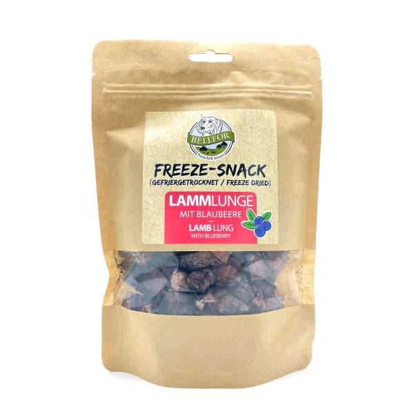 Bellfor Freeze Snacks | mit Lammlunge &amp; Blaubeeren | 50 g Hundesnacks
