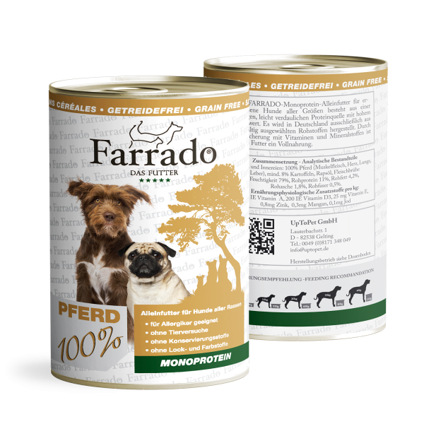 Farrado Pferd PUR | 6x 400gD getreidefreies Hundefutter