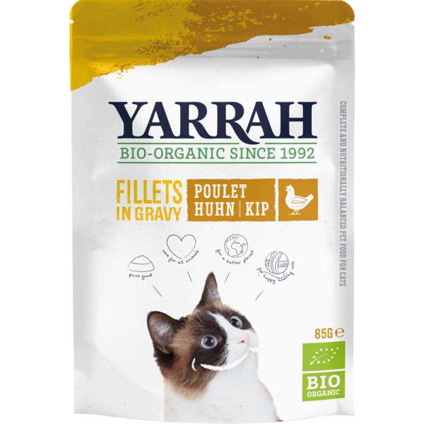 Yarrah Bio Filets mit Hühnerfilet in Sauce | 6x 85g Katzennassfutter