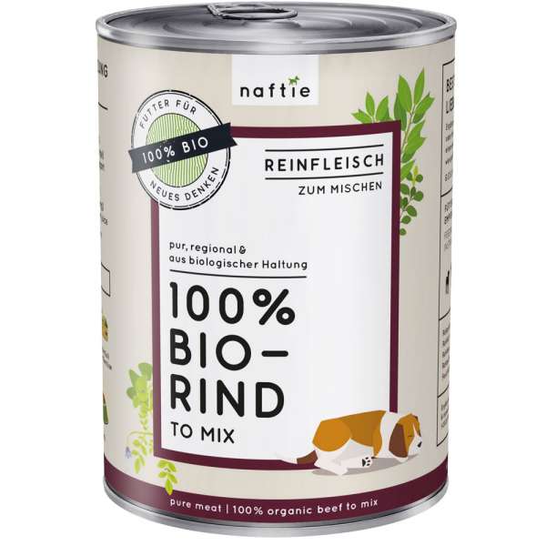 naftie | Bio Rind | Ergänzungs Hunde und Katzenfutter