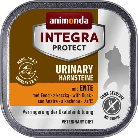 Animonda Integra Protect Urinary Harnstein | mit Ente | 6 Schalen Katzenfutter