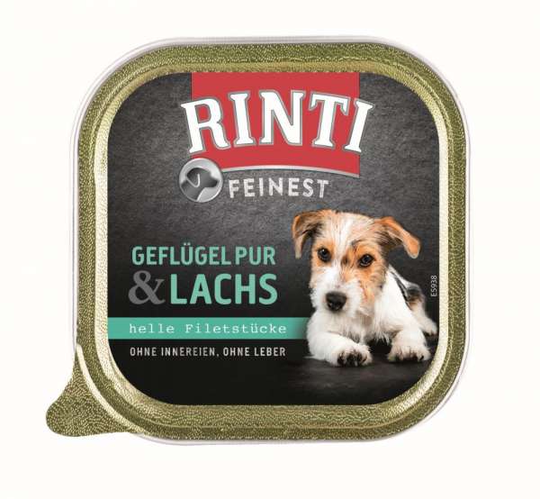 Rinti Feinest | Geflügel Pur &amp; Lachs | 11x150g Hundefutter