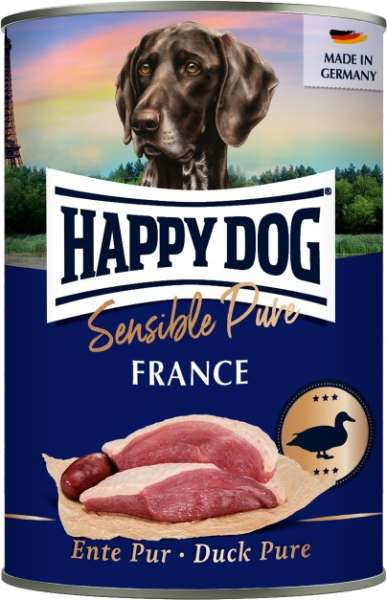 Happy Dog France | Ente Pur | 6 Dosen Hundefutter