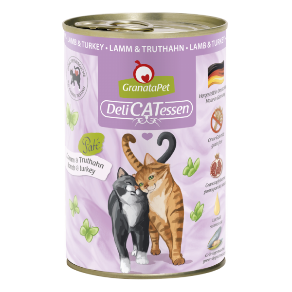 GranataPet Cat Delicatessen | mit Lamm &amp; Truthahn | 6 Dosen Katzennassfutter