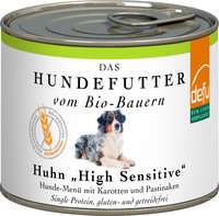 Defu HIGH SENSITIV | mit Huhn, Karotten &amp; Pastinaken | Gluten&amp;Getreidefreies Bio Hundefutter