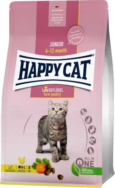 HappyCat Junior | mit Land-Geflügel | Katzenfutter