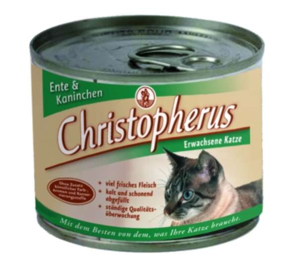 Christopherus Erwachsene Katze, mit Ente &amp; Kaninchen, 6x200g