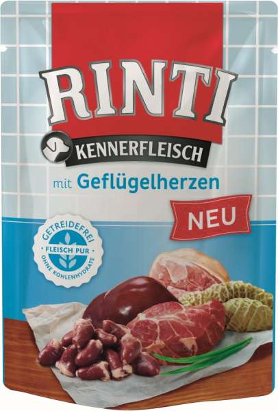 Rinti Kennerfleisch | mit Geflügelherzen | 10x 400g Frischebeutel