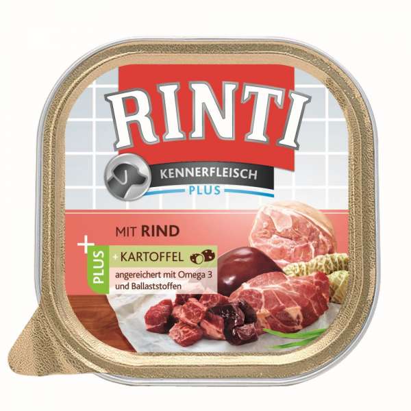 Rinti Kennerfleisch Plus | mit Rind und Kartoffeln | 9x300g Hundefutter