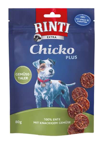 Rinti Chicko Plus Gemüsetaler | mit Ente | 80g Hundesnack