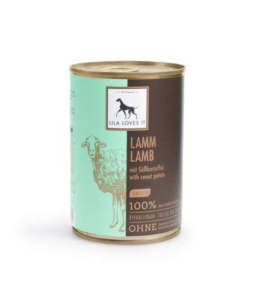 LILA LOVES IT Lamm | mit Süßkartoffel | Sensitiv | 6 Dosen Hundefutter