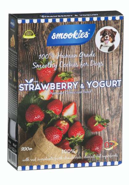 Smookies Kekse | mit Erdbeere &amp; Joghurt | 200g Hundesnacks
