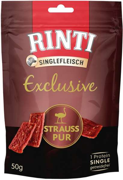 Rinti Singlefleisch | mit Strauss | 6x50g Hundesnacks